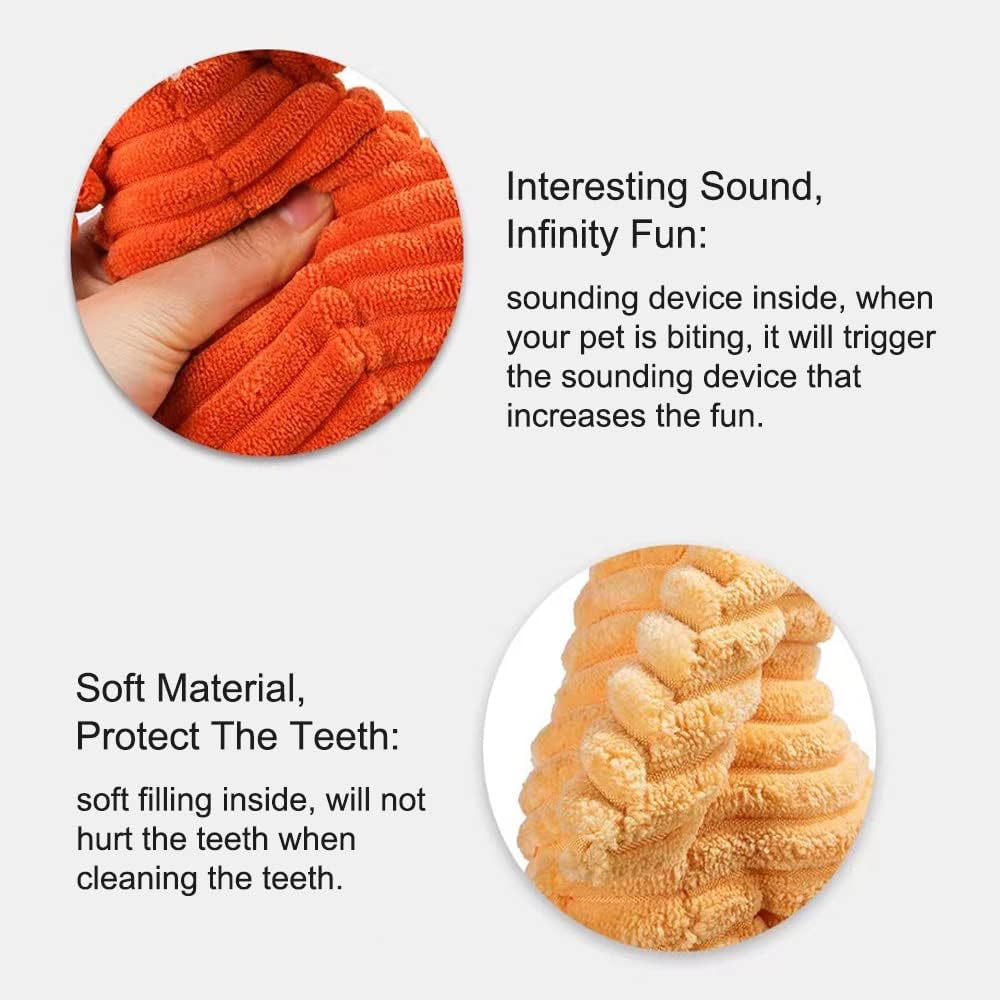 KFX-8765245 Plush Squeaky Chew Toy for Small to Medium Dogs, Interactive and Dental Care