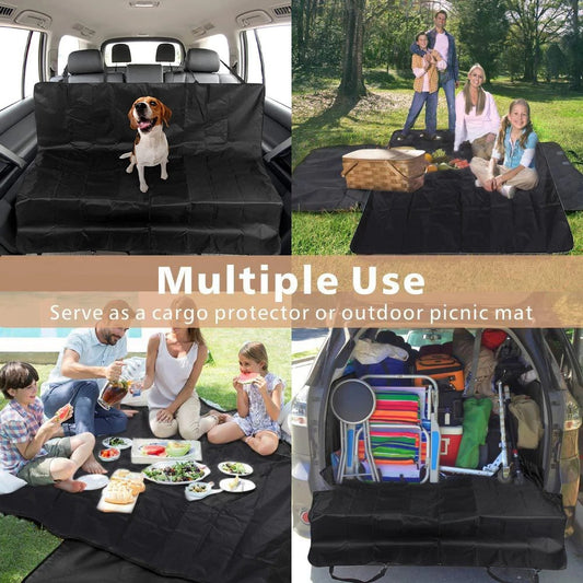 KFX-8767421 Foldable Black Oxford Cloth Pet Pad for Cars (140 x 125 CM)