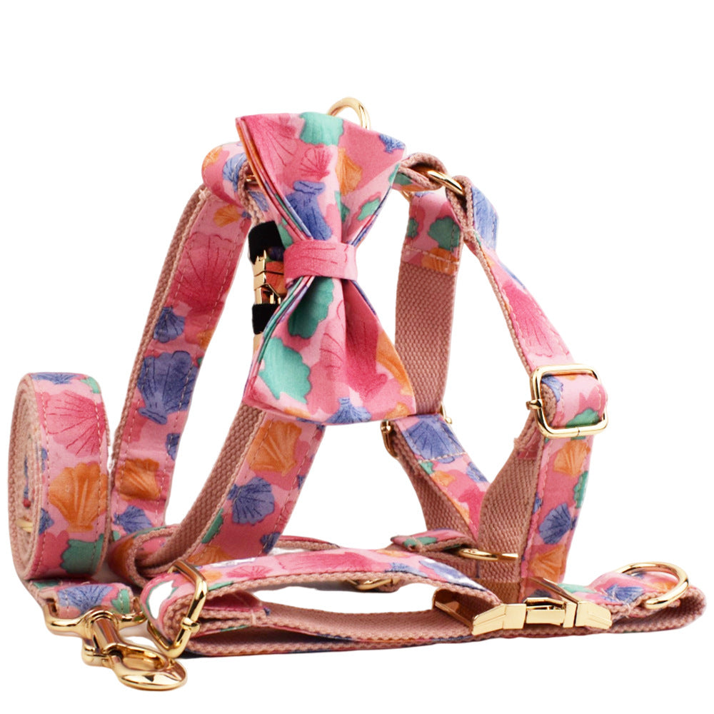 KFX-8767549 Pet Collar and Leash Set with Bow and Vest - 4-Piece Accessories