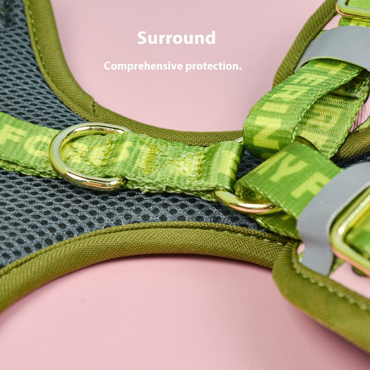 KFX-8770621 Adjustable Breathable Dog Harness - Comfortable Polyester Pet Strap in Various Sizes