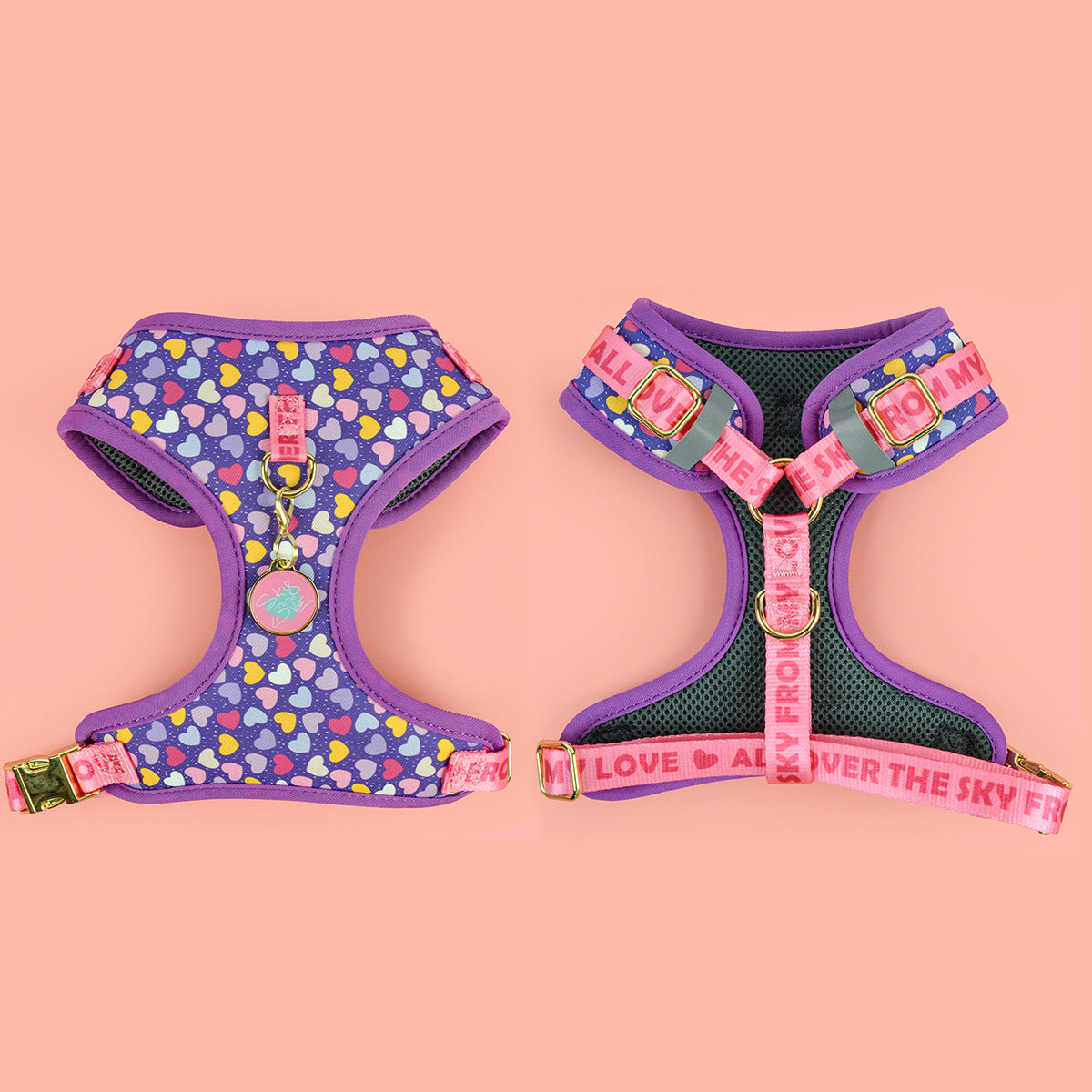 KFX-8770621 Adjustable Breathable Dog Harness - Comfortable Polyester Pet Strap in Various Sizes