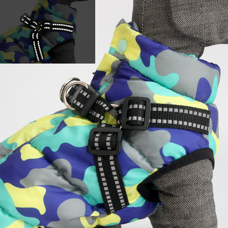 KFX-8771005 Winter Warm Pet Dog Jacket with Lace Up Design for Puppies in Various Sizes