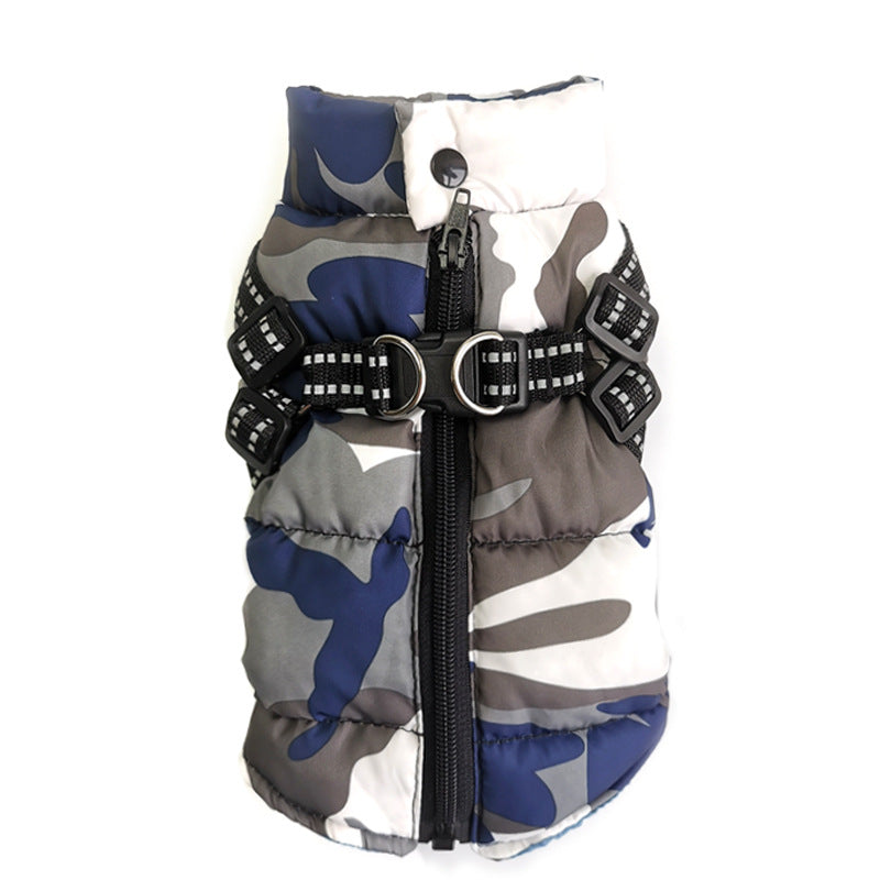 KFX-8771005 Winter Warm Pet Dog Jacket with Lace Up Design for Puppies in Various Sizes