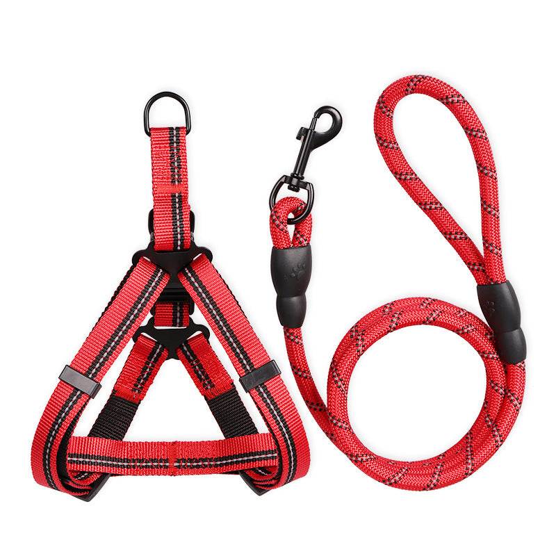 KFX-8771133 Reflective Nylon Dog Leash with Soft Rubber Fasteners for Small and Medium-Sized Dogs