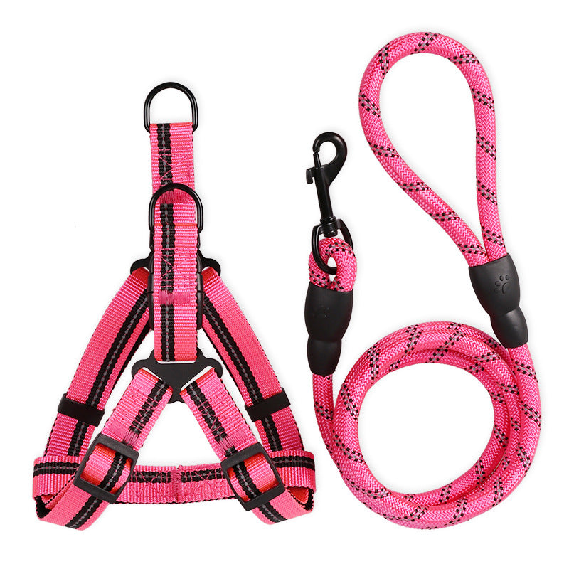 KFX-8771133 Reflective Nylon Dog Leash with Soft Rubber Fasteners for Small and Medium-Sized Dogs