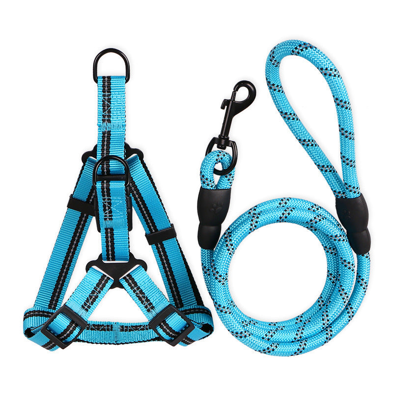 KFX-8771133 Reflective Nylon Dog Leash with Soft Rubber Fasteners for Small and Medium-Sized Dogs