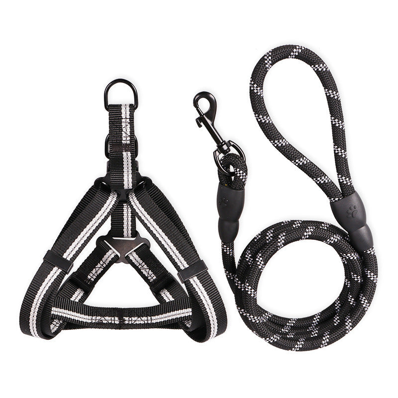 KFX-8771133 Reflective Nylon Dog Leash with Soft Rubber Fasteners for Small and Medium-Sized Dogs