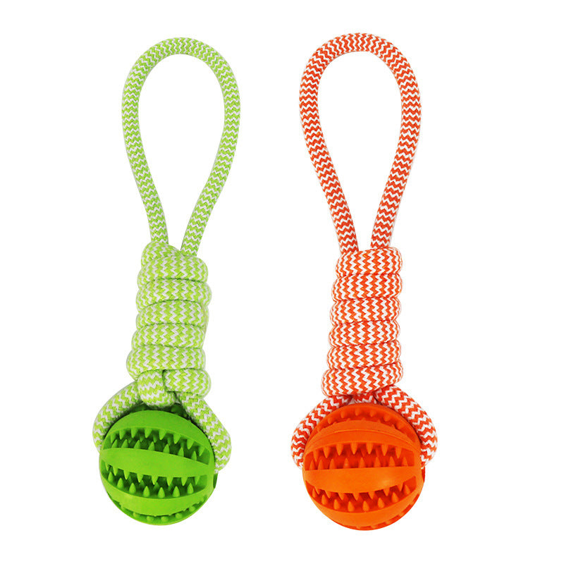 KFX-8772797 Durable Interactive Dog Toy with Treat Ball and Cotton Rope for Chewing and Dental Health