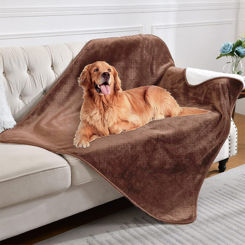 KFX-8773181 Waterproof Flannel Sherpa Dog Blanket & Cat Mat in Various Sizes and Colors