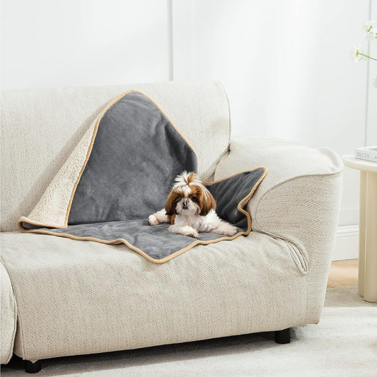 KFX-8773181 Waterproof Flannel Sherpa Dog Blanket & Cat Mat in Various Sizes and Colors