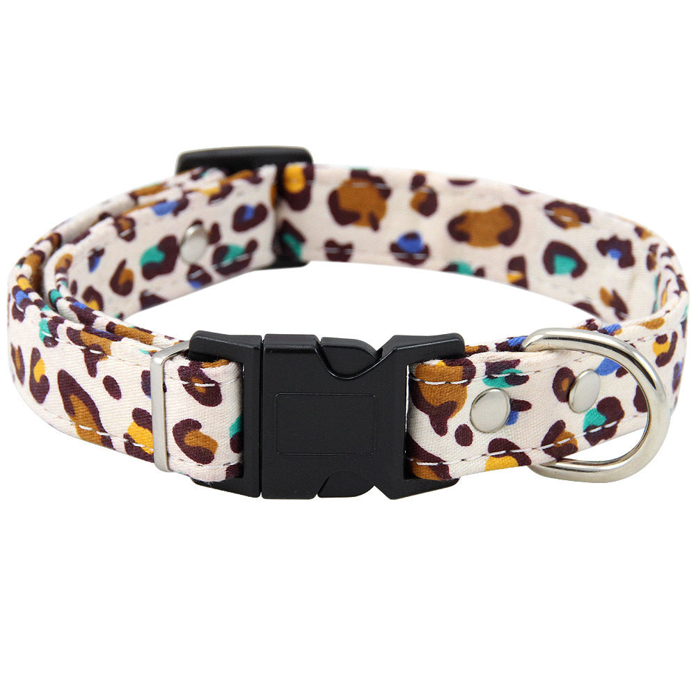 KFX-8773309 Pure Cotton Adjustable Dog Collar with Leash - Multiple Sizes Available