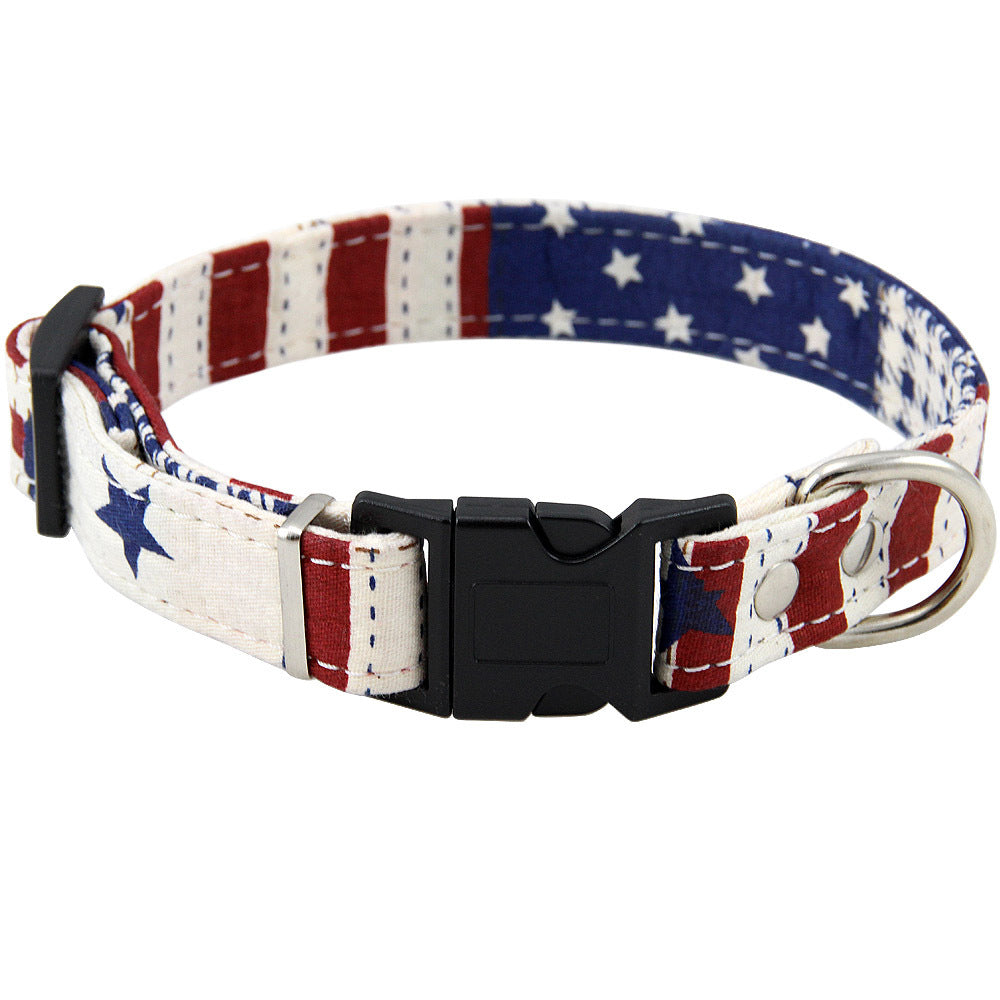 KFX-8773309 Pure Cotton Adjustable Dog Collar with Leash - Multiple Sizes Available