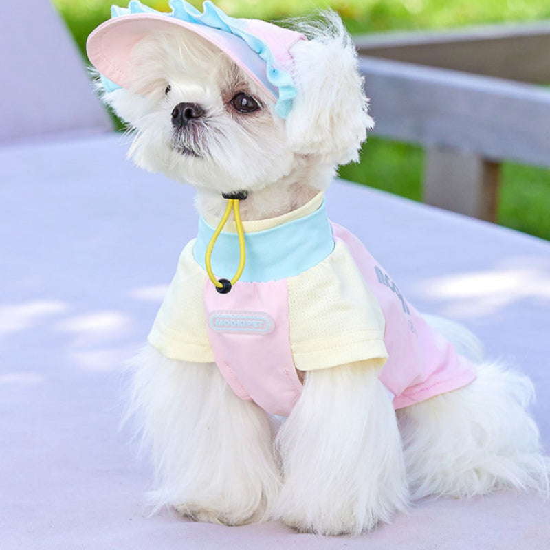 KFX-8775869 Pink Dog Hat for Small Breeds with Exposed Ears, Casual Summer Style