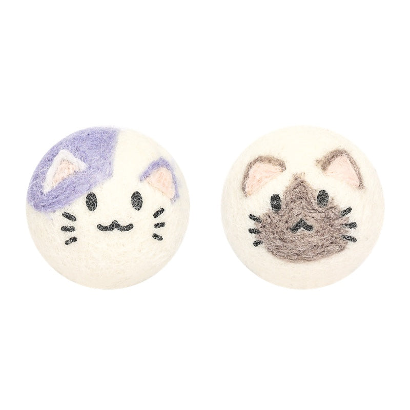 KFX-8777917 Interactive Catnip Wool Ball for Cats - Fun Cat-Shaped Toy, 5x5cm