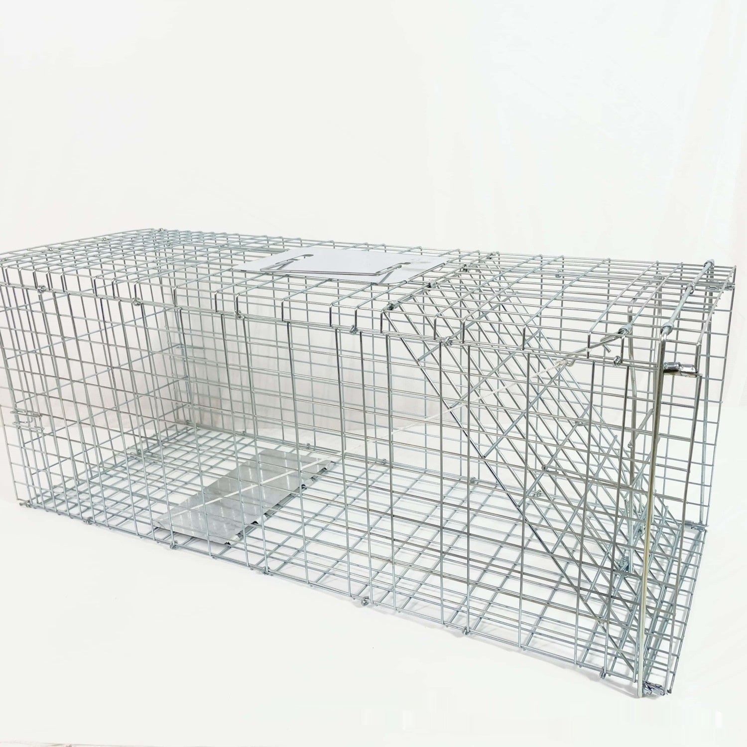 KFX-8780349 Foldable Fully Automatic Cat Trap Cage with Galvanized Steel, Multiple Sizes Available