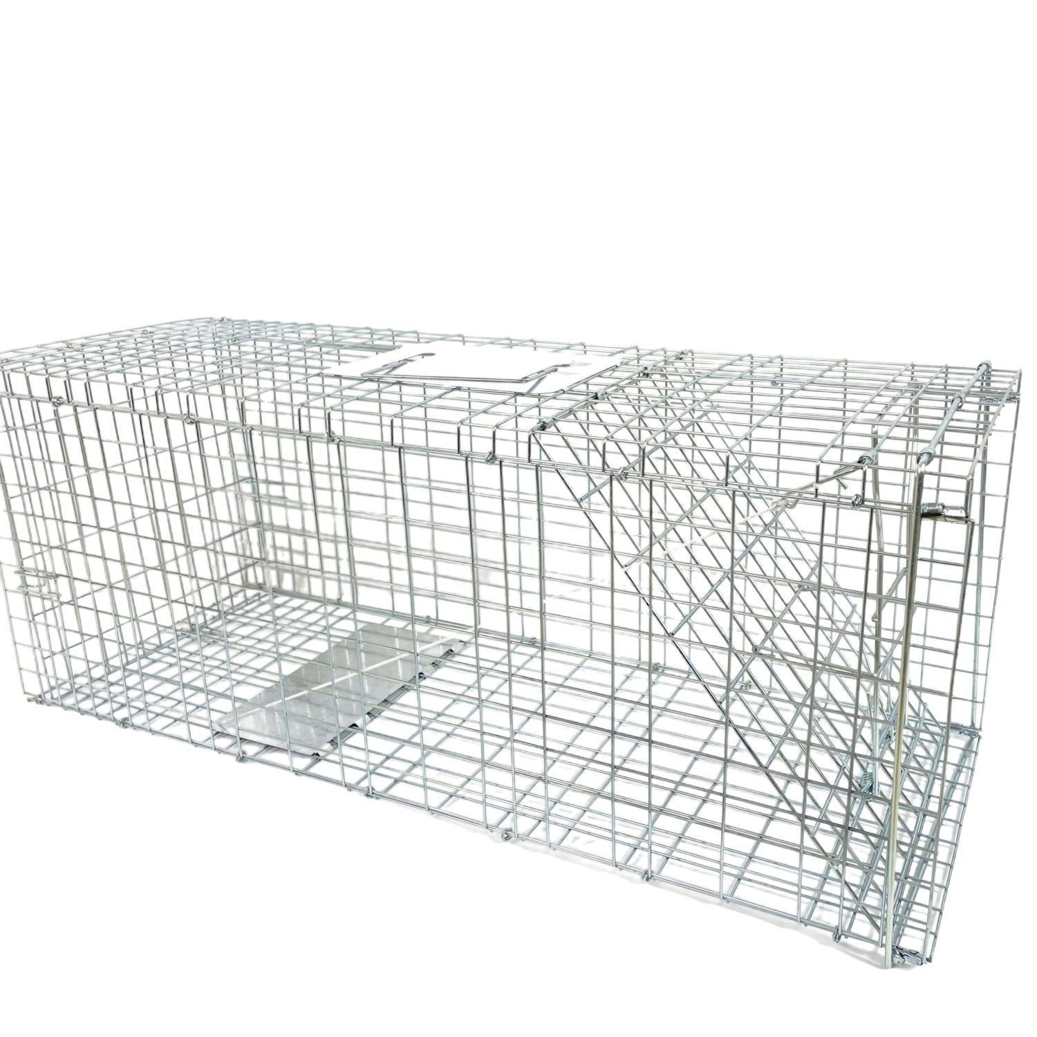 KFX-8780349 Foldable Fully Automatic Cat Trap Cage with Galvanized Steel, Multiple Sizes Available