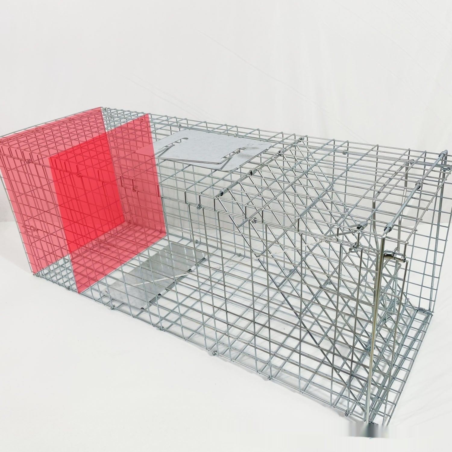 KFX-8780349 Foldable Fully Automatic Cat Trap Cage with Galvanized Steel, Multiple Sizes Available