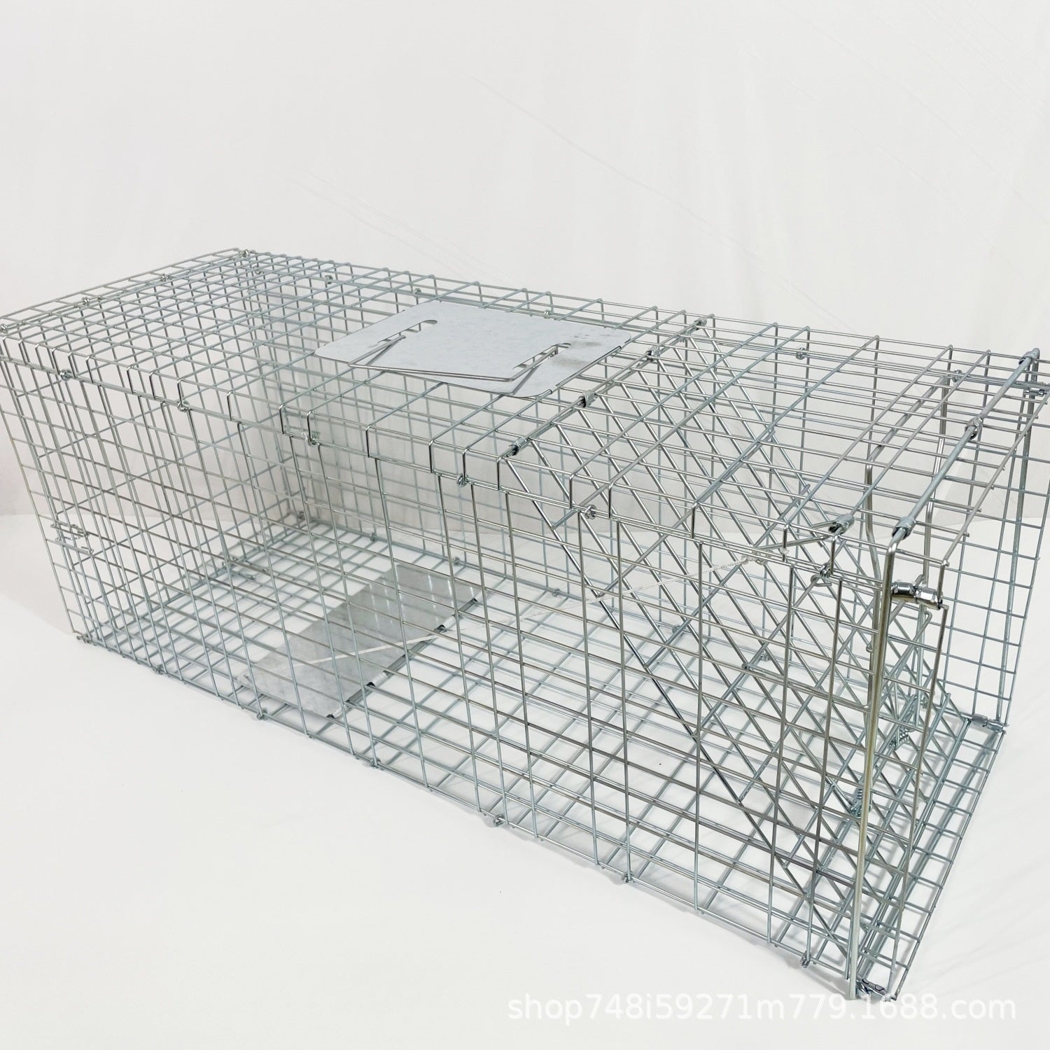 KFX-8780349 Foldable Fully Automatic Cat Trap Cage with Galvanized Steel, Multiple Sizes Available