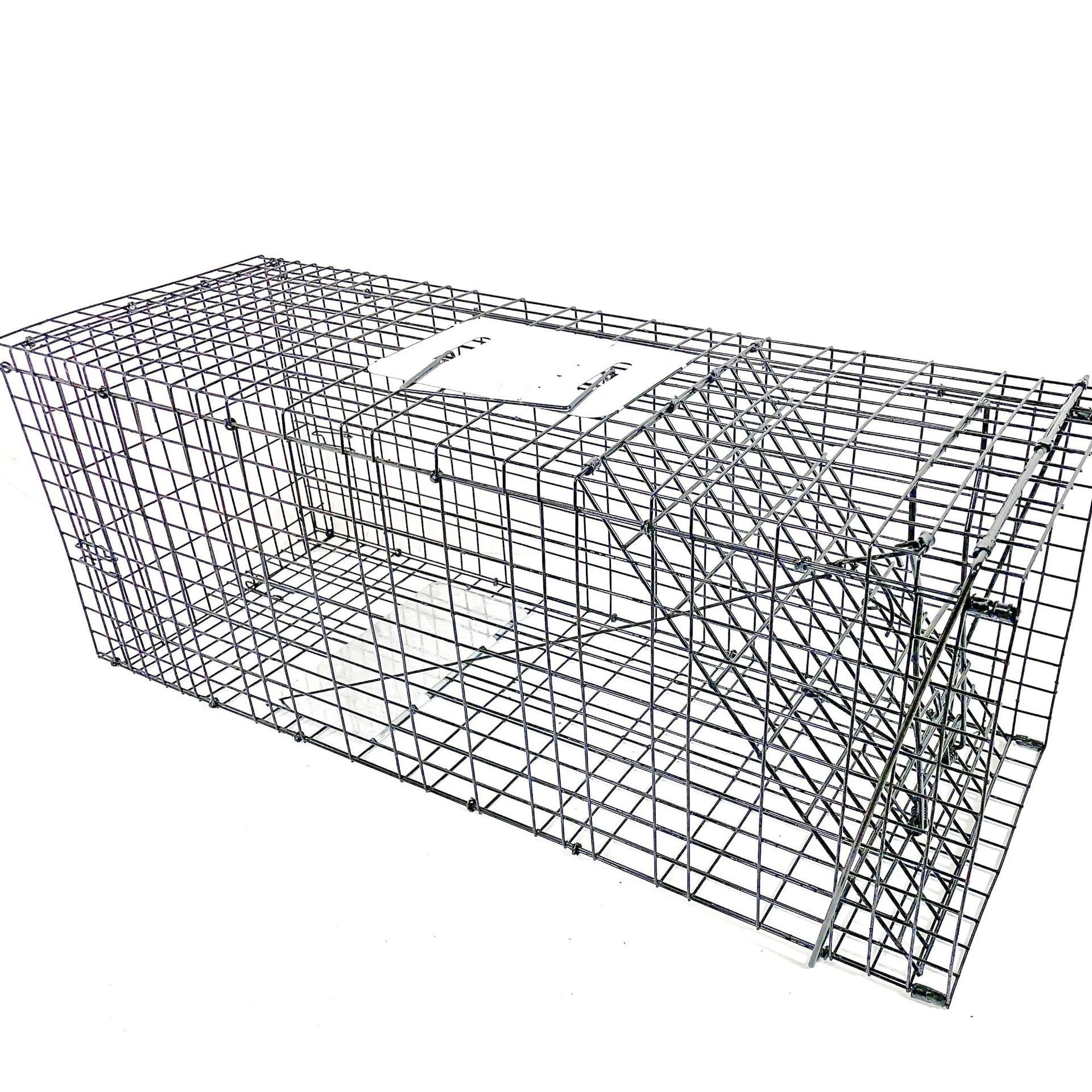 KFX-8780349 Foldable Fully Automatic Cat Trap Cage with Galvanized Steel, Multiple Sizes Available