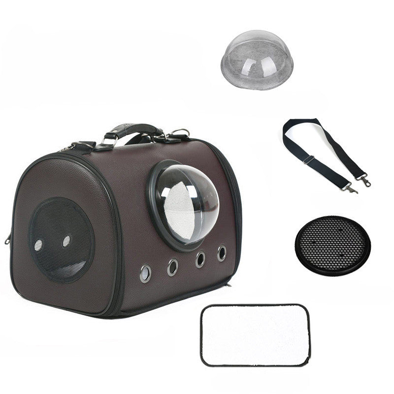KFX-8786493 Portable Large-Capacity Cat and Dog Bag with Stylish Leather Design