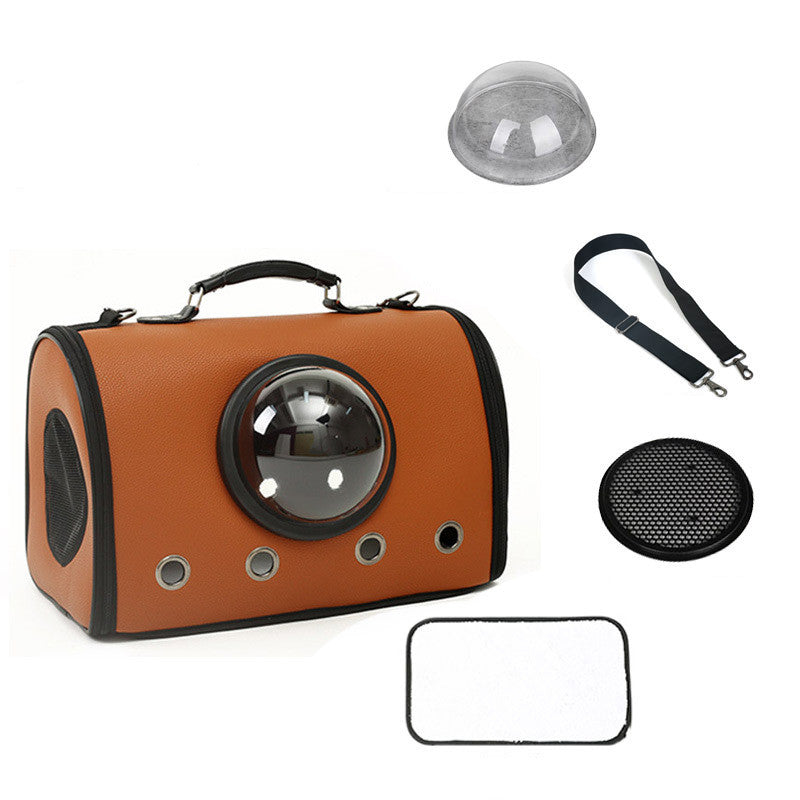 KFX-8786493 Portable Large-Capacity Cat and Dog Bag with Stylish Leather Design
