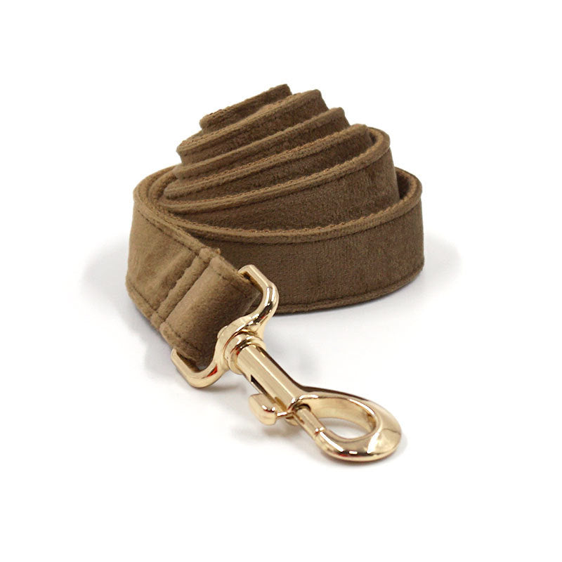 KFX-8786621 Velvet Pet Dog Collar Set with Bow, Chest Harness, and Hand-Holding Rope