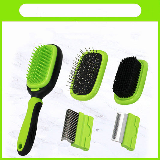 KFX-8788413 5-in-1 Pet Grooming Comb for Cats and Dogs - Knot Opening Tool with Massage Function, ABS and Stainless Steel Materials