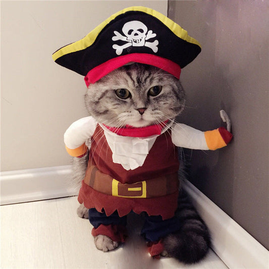 KFX-8789181 Pirate Costume for Small Dogs – Fun Polyester Pet Clothing in Sizes S, M, L, XL