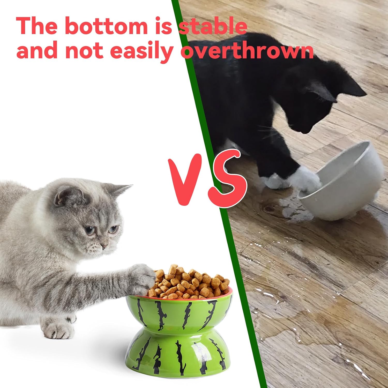 KFX-8790077 Elevated Ceramic Cat Bowl with Tilted Design for Comfortable Feeding and Anti-Vomiting for Cats and Small Dogs