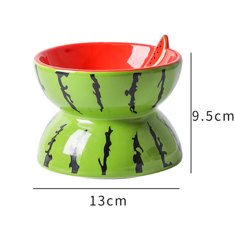 KFX-8790077 Elevated Ceramic Cat Bowl with Tilted Design for Comfortable Feeding and Anti-Vomiting for Cats and Small Dogs