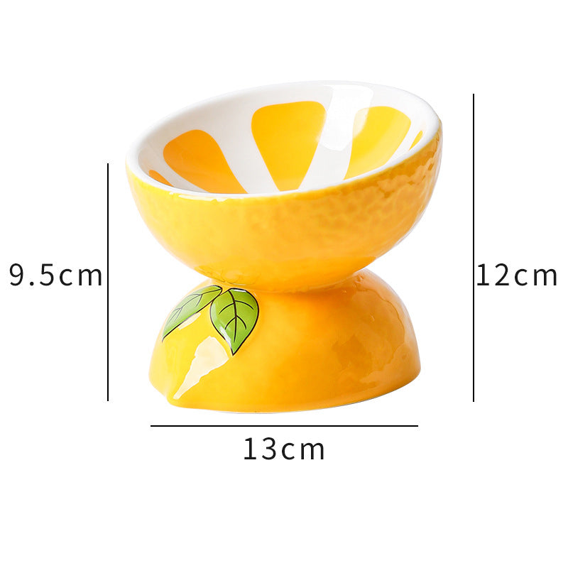 KFX-8790077 Elevated Ceramic Cat Bowl with Tilted Design for Comfortable Feeding and Anti-Vomiting for Cats and Small Dogs