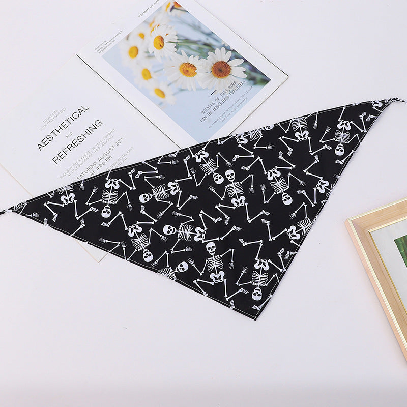 KFX-8795965 Cartoon Pattern Nylon Scarf for Pets - Perfect for All Seasons and Holidays