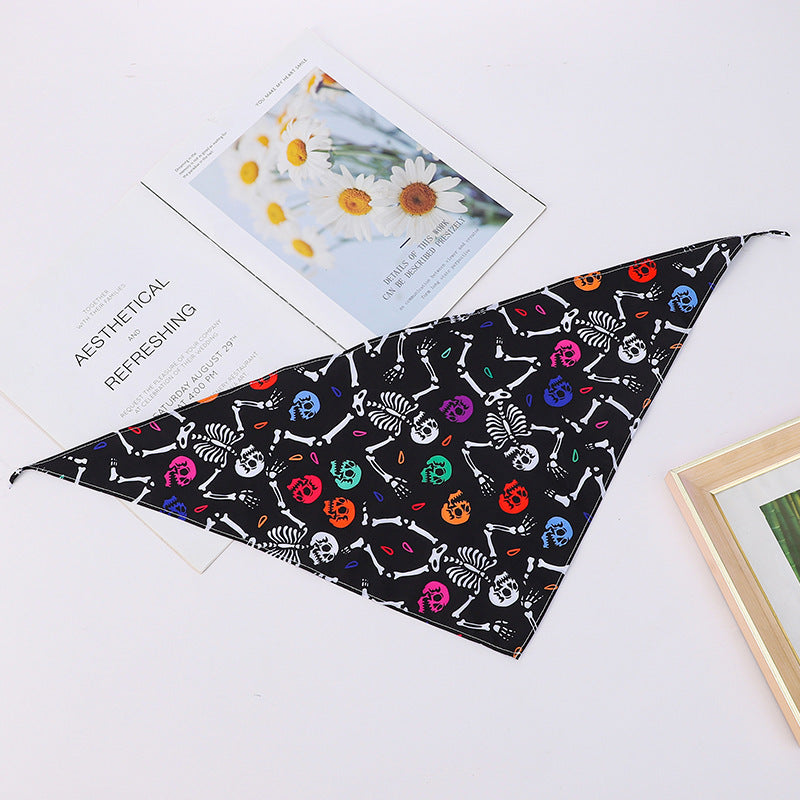 KFX-8795965 Cartoon Pattern Nylon Scarf for Pets - Perfect for All Seasons and Holidays