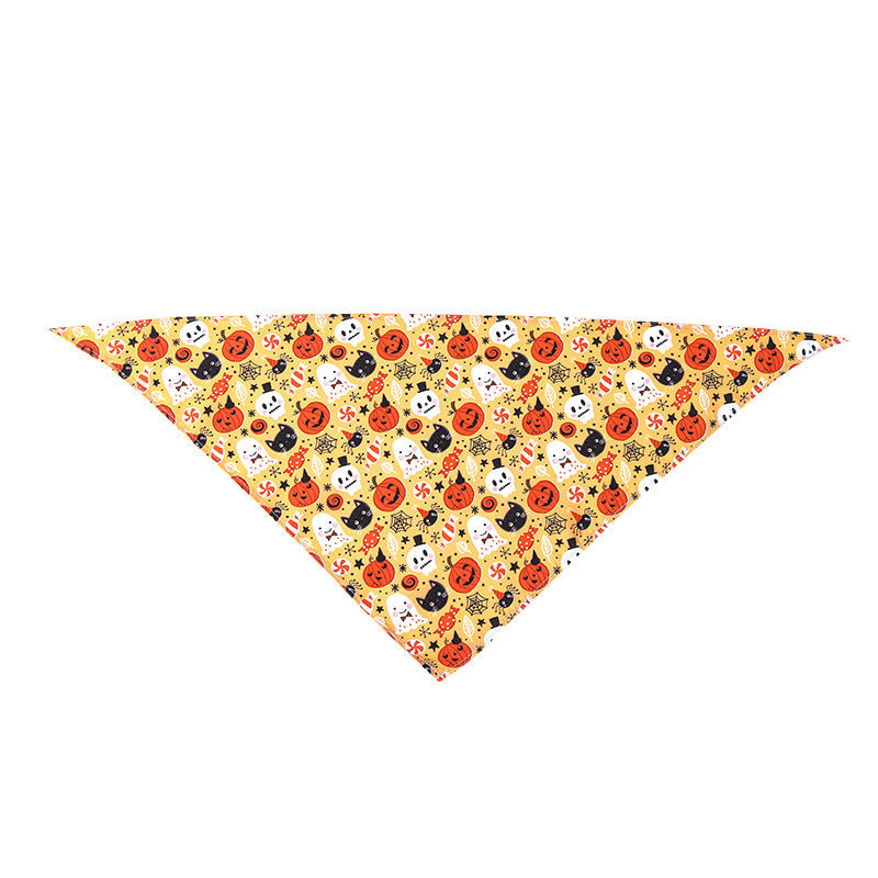 KFX-8795965 Cartoon Pattern Nylon Scarf for Pets - Perfect for All Seasons and Holidays