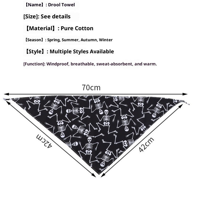 KFX-8795965 Cartoon Pattern Nylon Scarf for Pets - Perfect for All Seasons and Holidays
