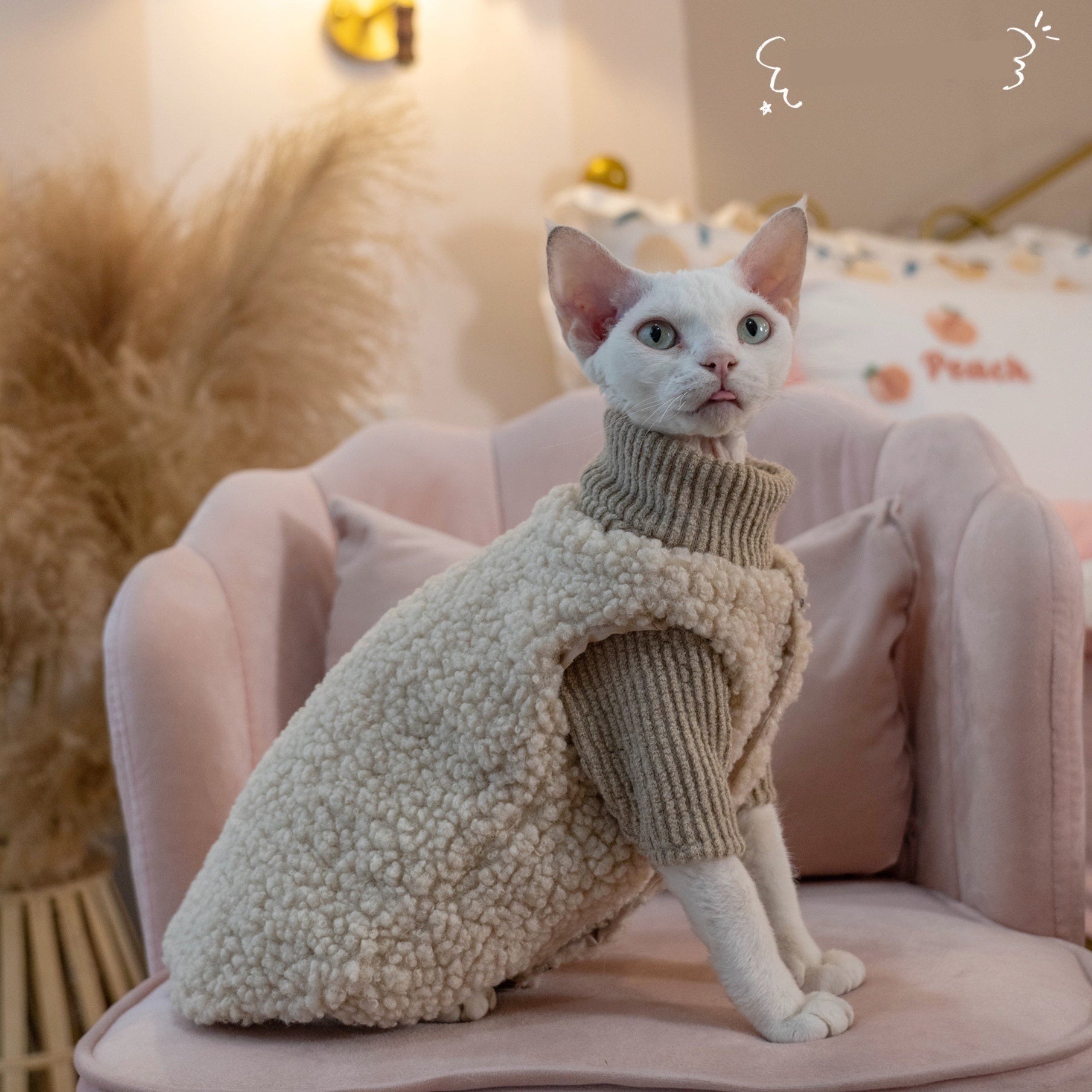 KFX-8796349 Lambswool Buckle Vest for Cats - Cozy Individual Vest or Set Options