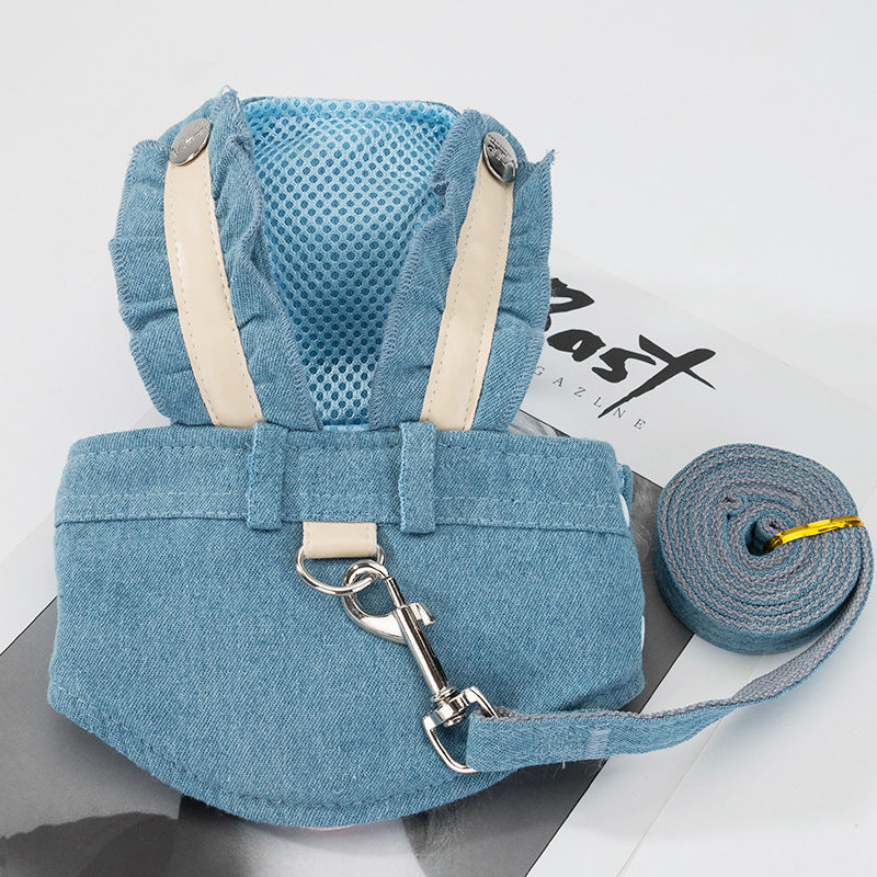 KFX-8797629 Adjustable Vest-Style Traction Rope for Small Dogs and Cats, Multiple Sizes Available