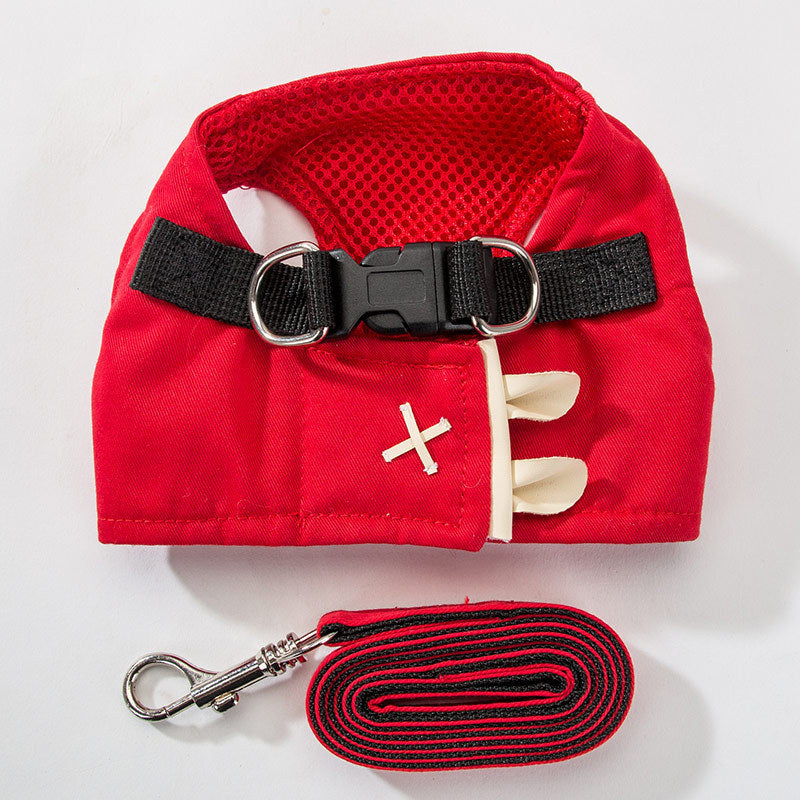 KFX-8797629 Adjustable Vest-Style Traction Rope for Small Dogs and Cats, Multiple Sizes Available
