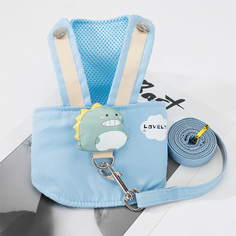 KFX-8797629 Adjustable Vest-Style Traction Rope for Small Dogs and Cats, Multiple Sizes Available