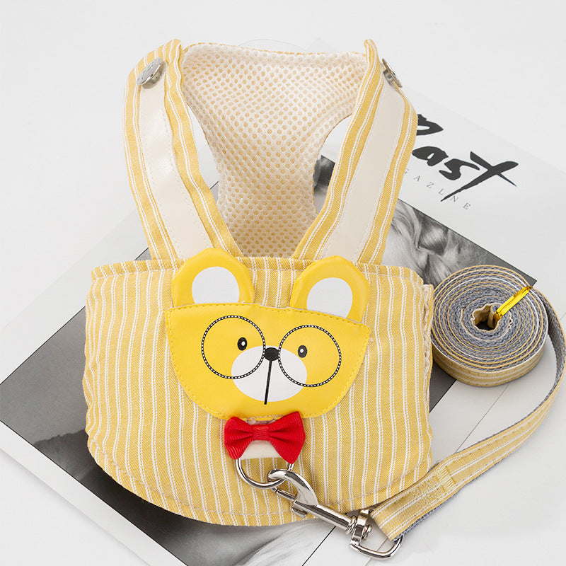 KFX-8797629 Adjustable Vest-Style Traction Rope for Small Dogs and Cats, Multiple Sizes Available