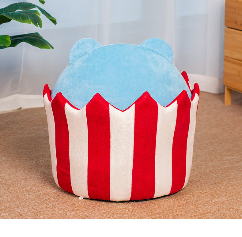 KFX-8798397 Cozy Warm Semi-Closed Cat Nest - Soft Cloth Cat Litter for Comfort and Relaxation