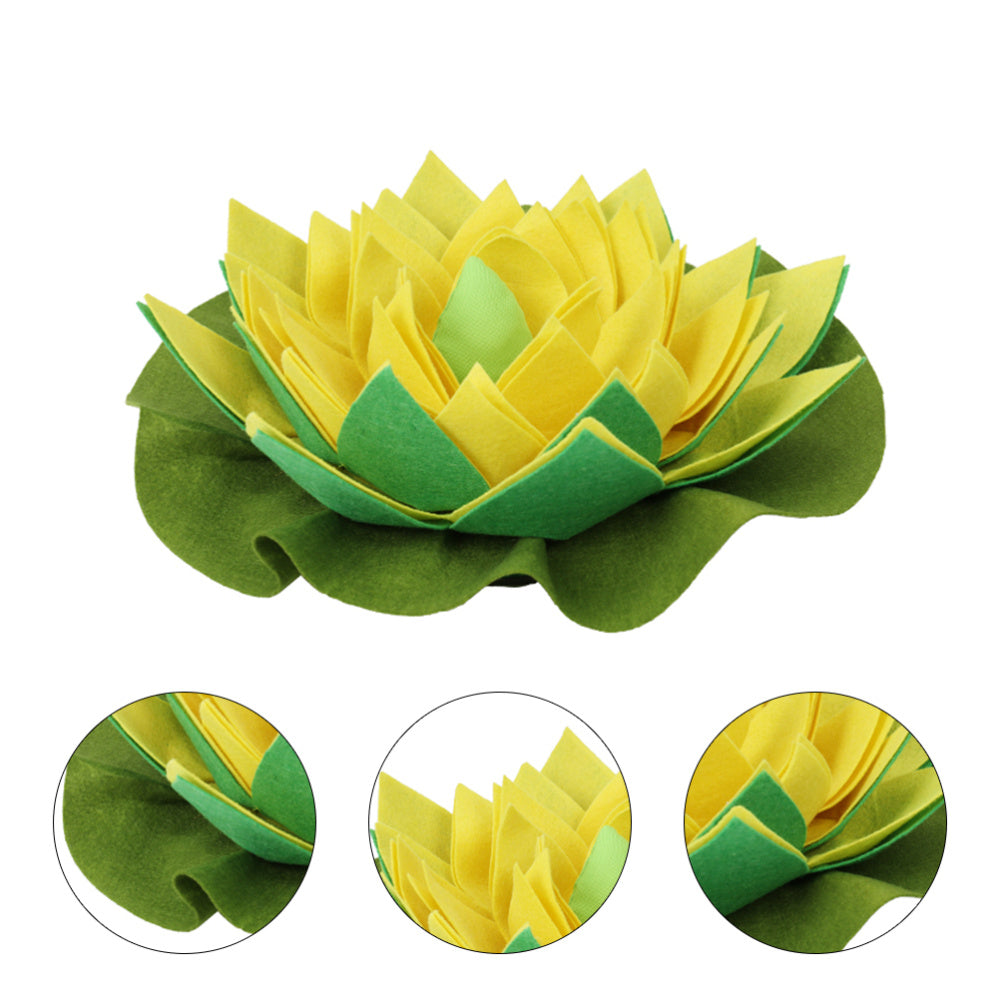 KFX-8799165 Lotus Sniffing Pad for Pets - Durable Felt Cloth Design with Suction Cups and Hidden Treats Training