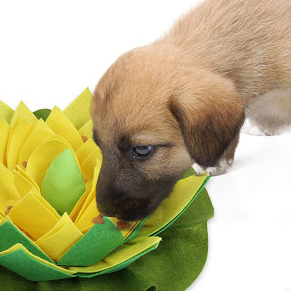 KFX-8799165 Lotus Sniffing Pad for Pets - Durable Felt Cloth Design with Suction Cups and Hidden Treats Training