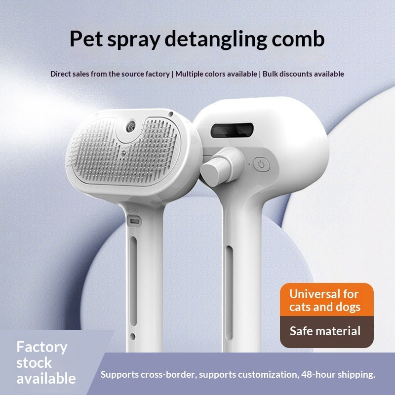 KFX-8799933 Pet Grooming Spray Comb with Detangling Brush and No-Rinse Serum for Cats - Multiple Colors Available