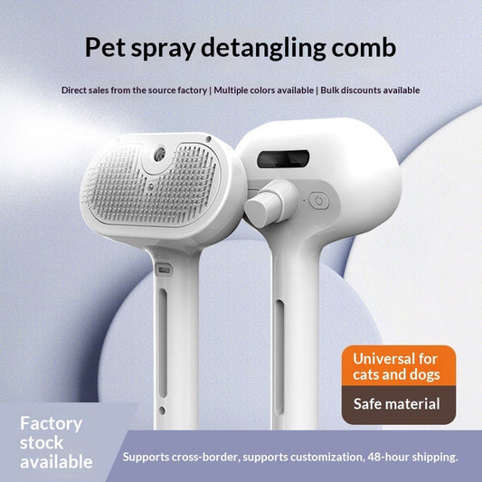 KFX-8799933 Pet Grooming Spray Comb with Detangling Brush and No-Rinse Serum for Cats - Multiple Colors Available