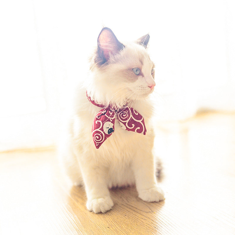 KFX-8800317 Handmade Bow Tie for Cats and Puppies - Cloth Material, Multiple Sizes Available