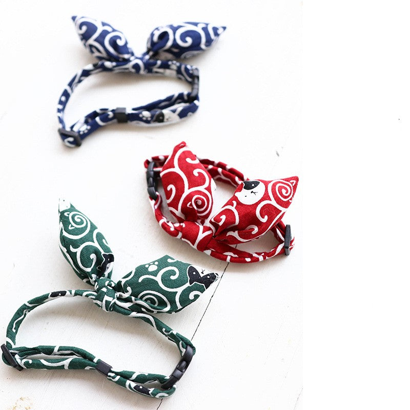 KFX-8800317 Handmade Bow Tie for Cats and Puppies - Cloth Material, Multiple Sizes Available