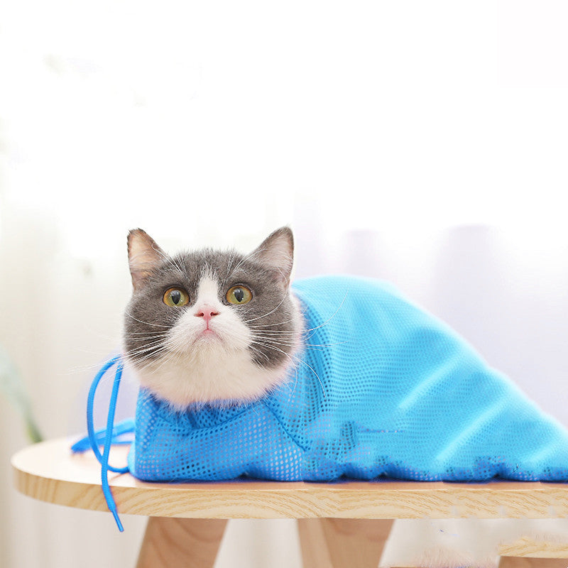 KFX-8800573 Cat Bath Bag with Anti-Scratch Design, Multi-Functional Pet Grooming Tool