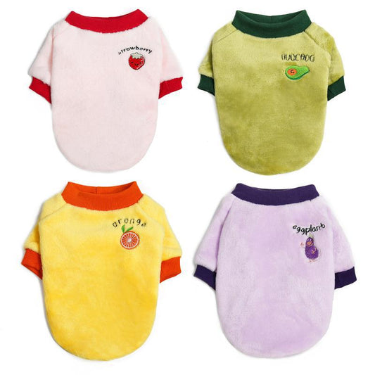 KFX-8802493 Warm Velvet Puppy Sweatshirts in Fruit Colors - Multiple Sizes Available