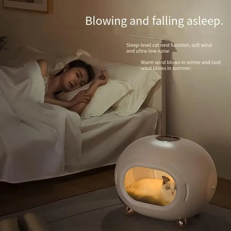 KFX-880339 Intelligent Automatic Blow-Drying Box for Small Pets - Eco-Friendly, Modern Design, Battery-Powered